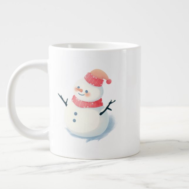 Christmas Snowman Mug – Twinkling Holiday Cocoa  Jumbo-Tasse (Links)