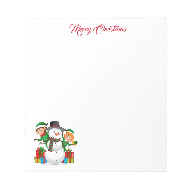Christmas Snowman Notepad Notizblock (Vorderseite)