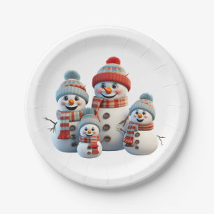 Christmas Snowman Pappteller