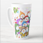 Christmas Snowman Party Latte Tasse<br><div class="desc">Latte Tasse mit Happy Snowmans Frohe Weihnachtsfeier Party Funny Zeichnend Cartoon Snowman Celebration - Wählen / Fügen Sie Ihren einzigartigen Text / Schriftart / Farbe - Machen Sie Ihre besondere Tasse Geschenk - Größe und verschieben oder entfernen und fügen Sie Elemente / Bild mit Anpassungs-Tool! - Zeichn und Design von...</div>