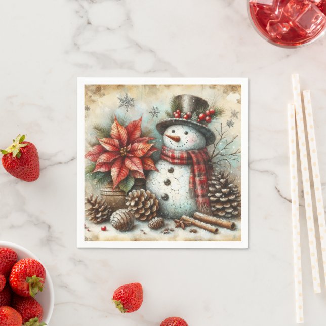 Christmas Snowman Party Napkins Serviette (Beispiel)