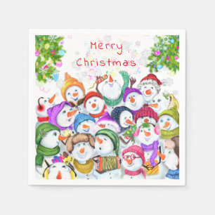 Christmas Snowman Party Napkins Serviette