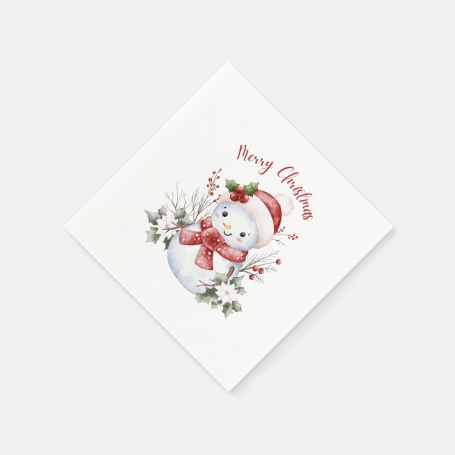 Christmas Snowman Party Paper Napkin Serviette (Ecke)
