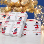 Christmas Snowman Patriotic USA Flag Personalisier Geschenkpapier<br><div class="desc">Christmas Snowman Patriotic USA Flag Custom Personalisiert</div>