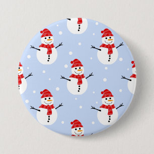 Christmas Snowman Pattern Button