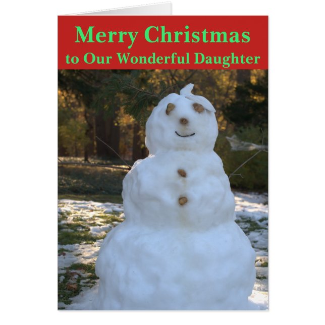 Christmas Snowman Seashell Daughter Card (Vorne)