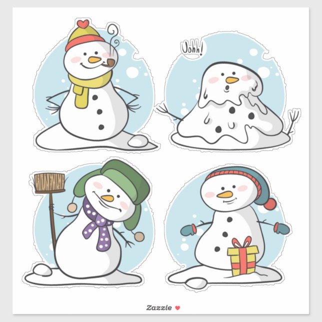 Christmas Snowman Sticker (Blatt)
