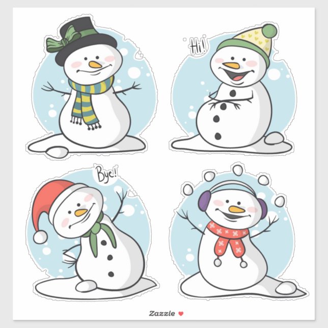 Christmas Snowman Sticker (Blatt)