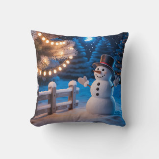 Christmas Snowman Throw Pillow Kissen