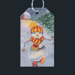 Christmas snowman walking geschenkanhänger<br><div class="desc">christmas snowman doll man, 
fun painting celebrate love , 
funny cheerful drawn snowflake, 
vintage scarf forest cute, 
cartoon drawing art merry , 
new white season snow, 
celebration happy illustration , 
winter holiday santa year, 
tree house hat, 
doll christmas snowman man, </div>