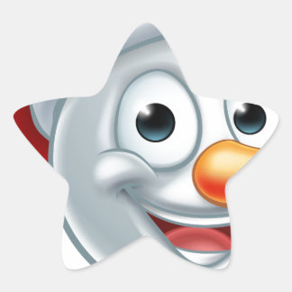 Christmas Snowman Weihnachtsmannmütze Emoji Stern-Aufkleber