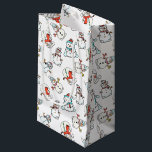Christmas Snowman White Kleine Geschenktüte<br><div class="desc">Diese weiße Geschenktasche zeichnet sich durch ein bezauberndes Schneemannsmuster aus. Ideal für Kinder jeden Alters. Dieses Design enthält A.I.</div>