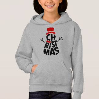 Christmas Snowman Word Art Hoodie
