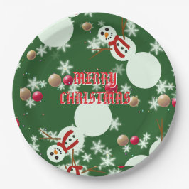 Christmas Snowmen Pappteller