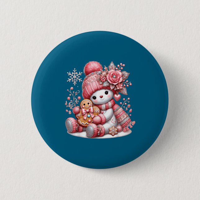 Christmas Snowperson  Button (Vorderseite)