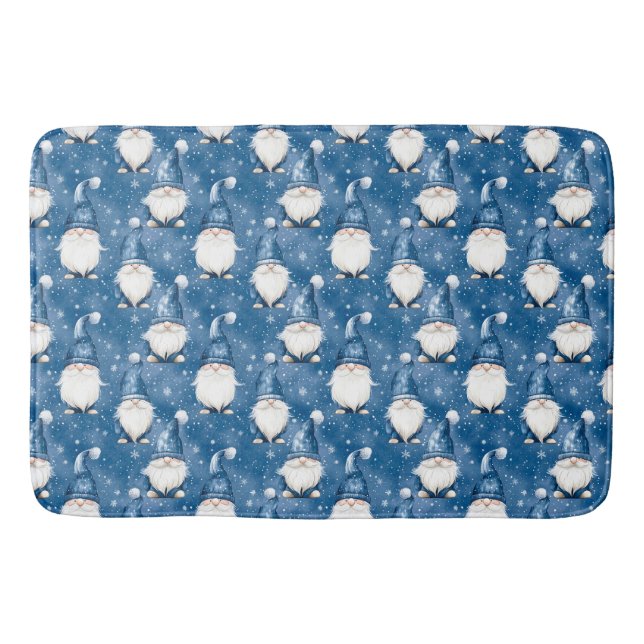 Christmas Snowy Blue Bath Mat Badematte (Vorderseite)