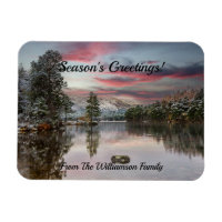 Christmas Snowy Landscape Scottish Loch Magnet