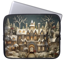 Christmas Snowy Manor Storybook Wonderland Laptopschutzhülle