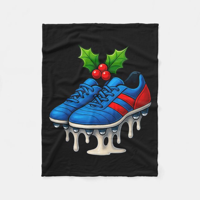 Christmas Soccer Cleats Ice Cream Drip Xmas  Fleecedecke (Vorderseite)