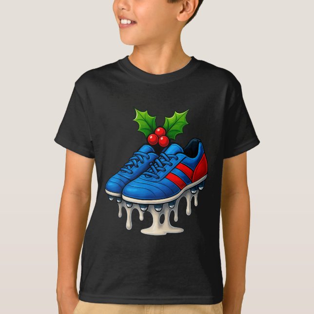 Christmas Soccer Cleats Ice Cream Drip Xmas  T-Shirt (Vorderseite)