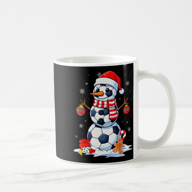 Christmas Soccer Funny Snowman Men Boys Kids  Kaffeetasse (Rechts)