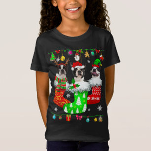 Christmas Socks Pajama Boston Terrier Dog Puppy Lo T-Shirt