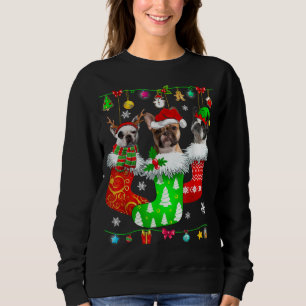 Christmas Socks Pajama French Bulldog Doppy Puppy  Sweatshirt