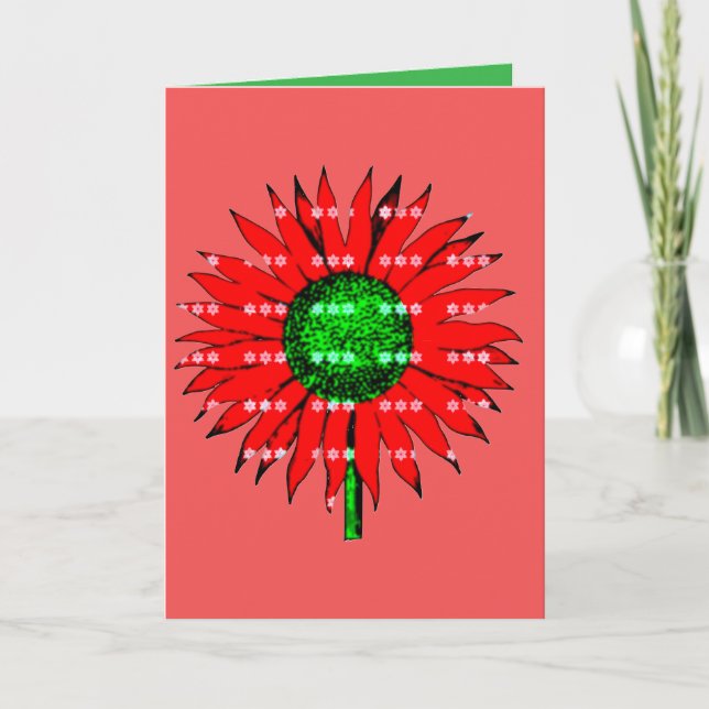 Christmas-Sonnenblume  Karte (Vorderseite)