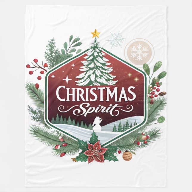 Christmas Spirit – A Festive Emblem of Joy Fleecedecke (Vorderseite)