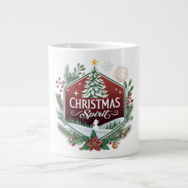 Christmas Spirit – A Festive Emblem of Joy Jumbo-Tasse