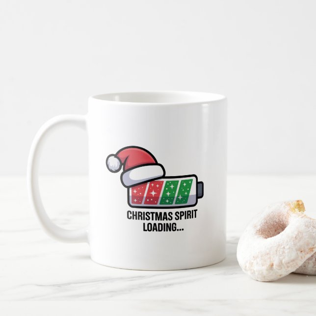 Christmas Spirit Loading Funny Holiday  Kaffeetasse (Mit Donut)