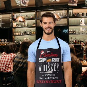 Christmas Spirit Whiskey Bourbon Mixologe Geschenk Schürze