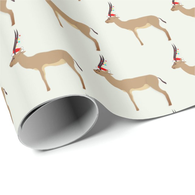 Christmas Springbok Geschenkpapier (Rolleneckpunkt)
