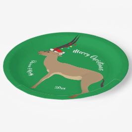 Christmas Springbok Pappteller
