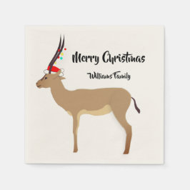 Christmas Springbok Serviette