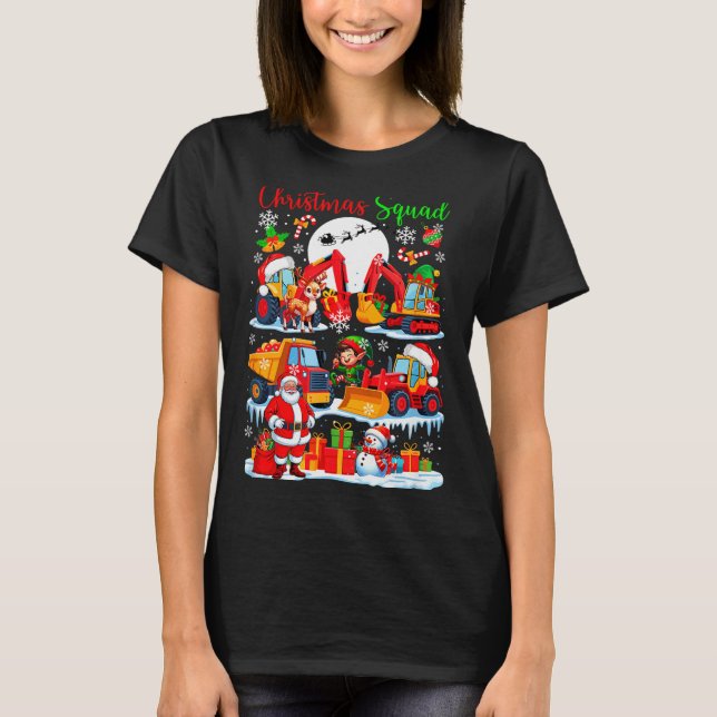 Christmas Squad Construction Trucks Excavators San T-Shirt (Vorderseite)