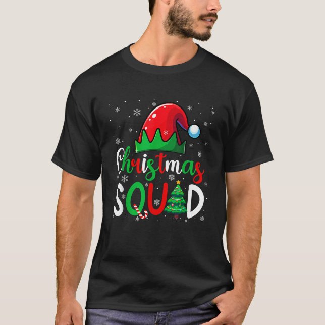 Christmas Squad Costume Elf Xmas Tree Matching Tea T-Shirt (Vorderseite)