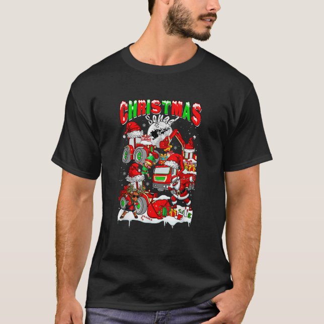 Christmas Squad Dabbing Elf Santa Construction Col T-Shirt (Vorderseite)