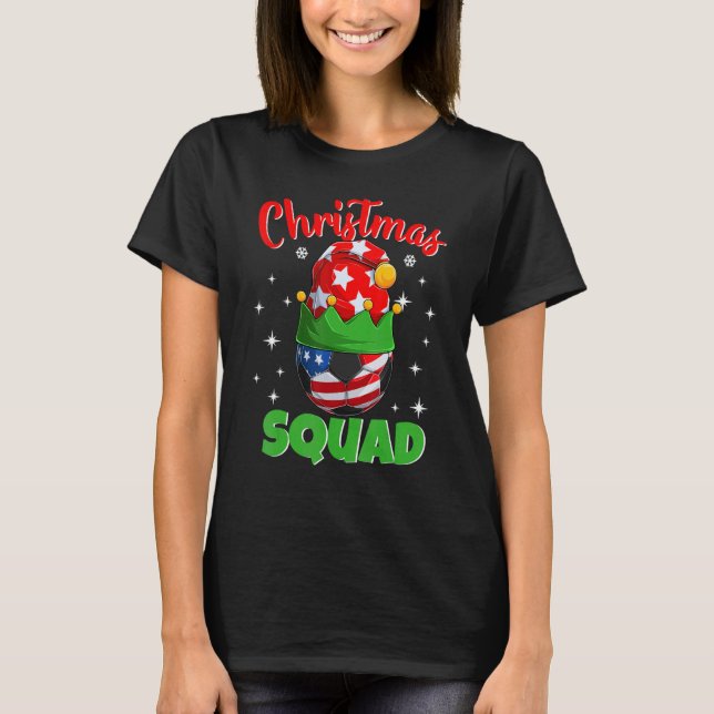 Christmas Squad   Elf Soccer Family Matching Pajam T-Shirt (Vorderseite)