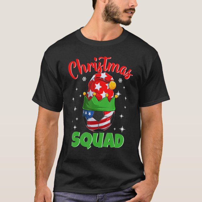 Christmas Squad   Elf Soccer Family Matching Pajam T-Shirt (Vorderseite)