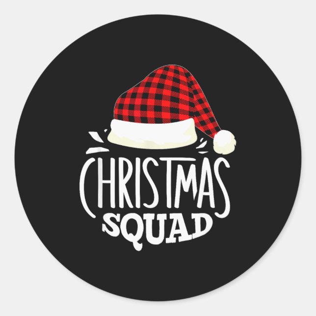 Christmas Squad Family Group Matching Christmas Pa Runder Aufkleber (Vorderseite)