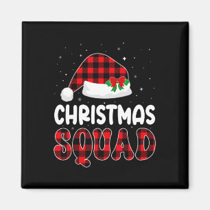 Christmas Squad Family Group Matching Red Kariert  Magnet