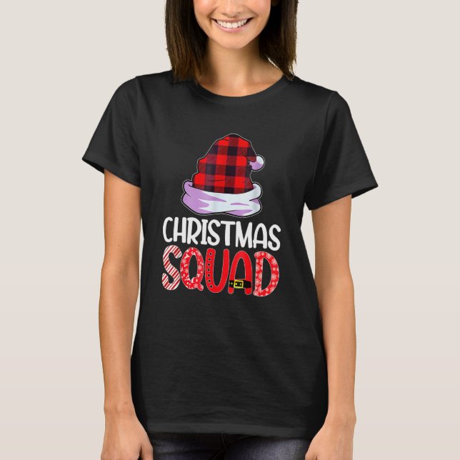 Christmas Squad Family Group Matching  Red Plaid S T-Shirt (Vorderseite)