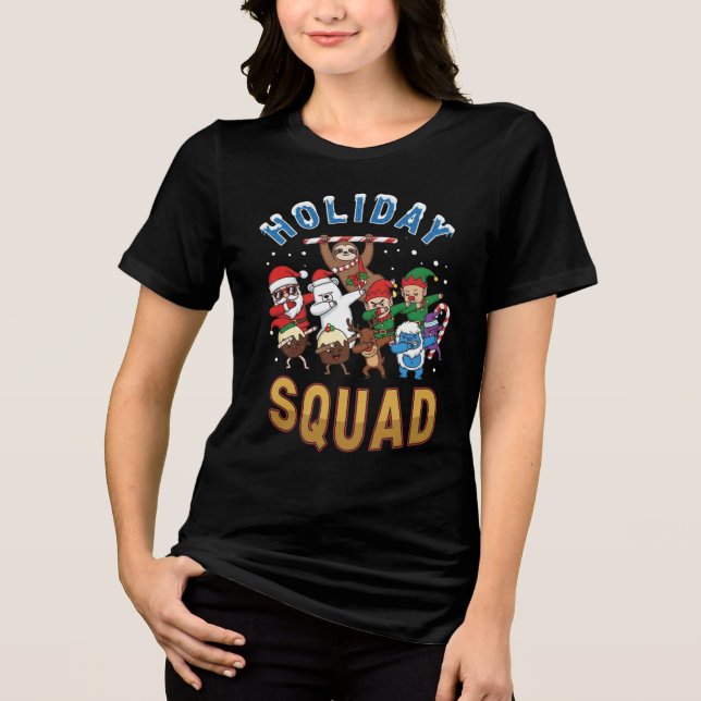 Christmas Squad | Fun Matching Holiday Team Design Tri-Blend Shirt (Vorderseite)