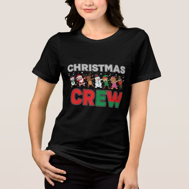 Christmas Squad | Fun Matching Holiday Team Design Tri-Blend Shirt (Vorderseite)