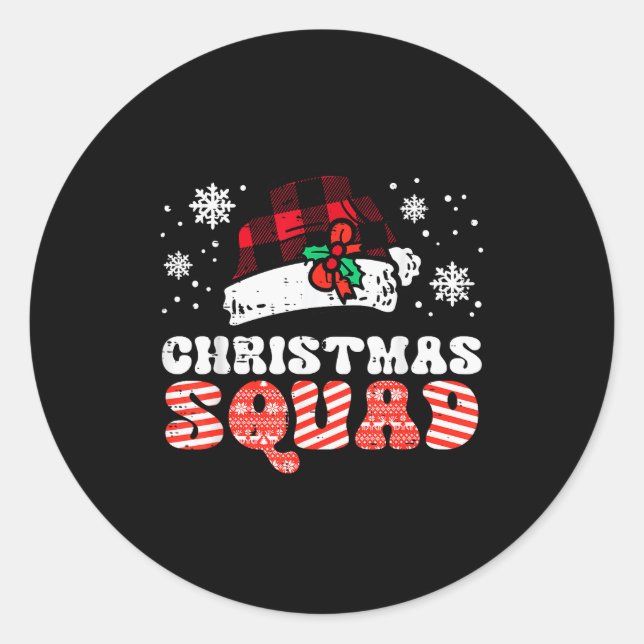 Christmas Squad Funny Xmas Crew Team Matching Kids Runder Aufkleber (Vorderseite)
