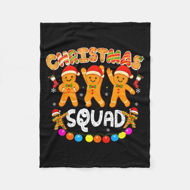 Christmas Squad Funny Xmas Gingerbread Family Matc Fleecedecke (Vorderseite)
