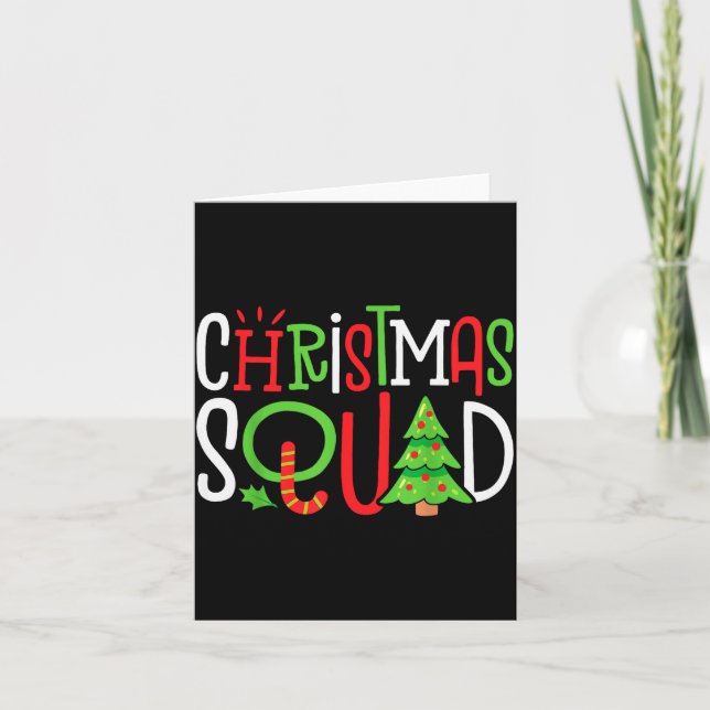 Christmas Squad Funny Xmas Tree Family Matching Pa Karte (Vorderseite)