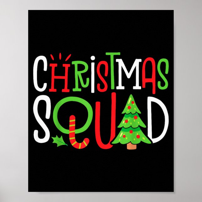 Christmas Squad Funny Xmas Tree Family Matching Pa Poster (Vorne)