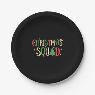 Christmas Squad Funny Xmas Tree Pappteller